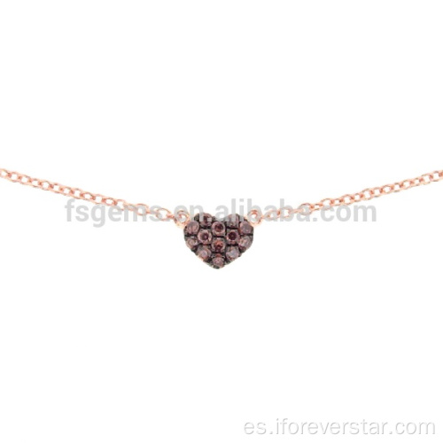 Productos en collar de corazón de oro rosa de 14k.